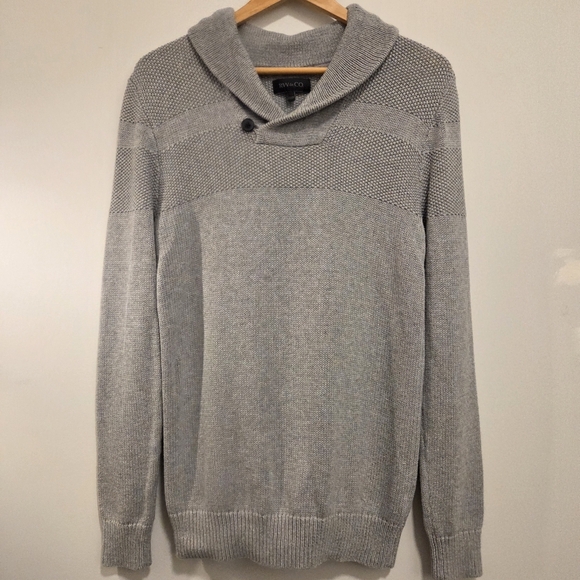 RW&CO Men’s Grey Knit Sweater XS 100% Cotton Slim Fit - Picture 2 of 8